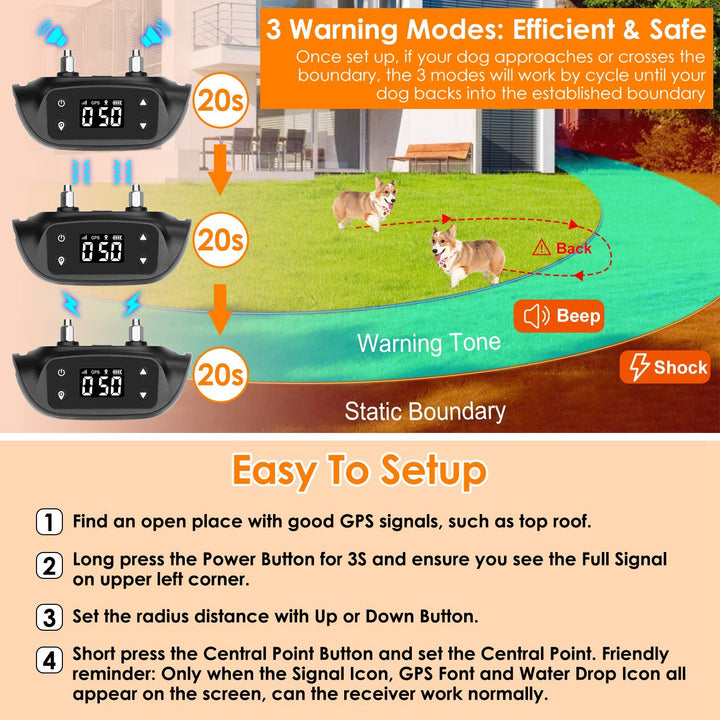 Wireless GPS Dog Collar Easy Setup