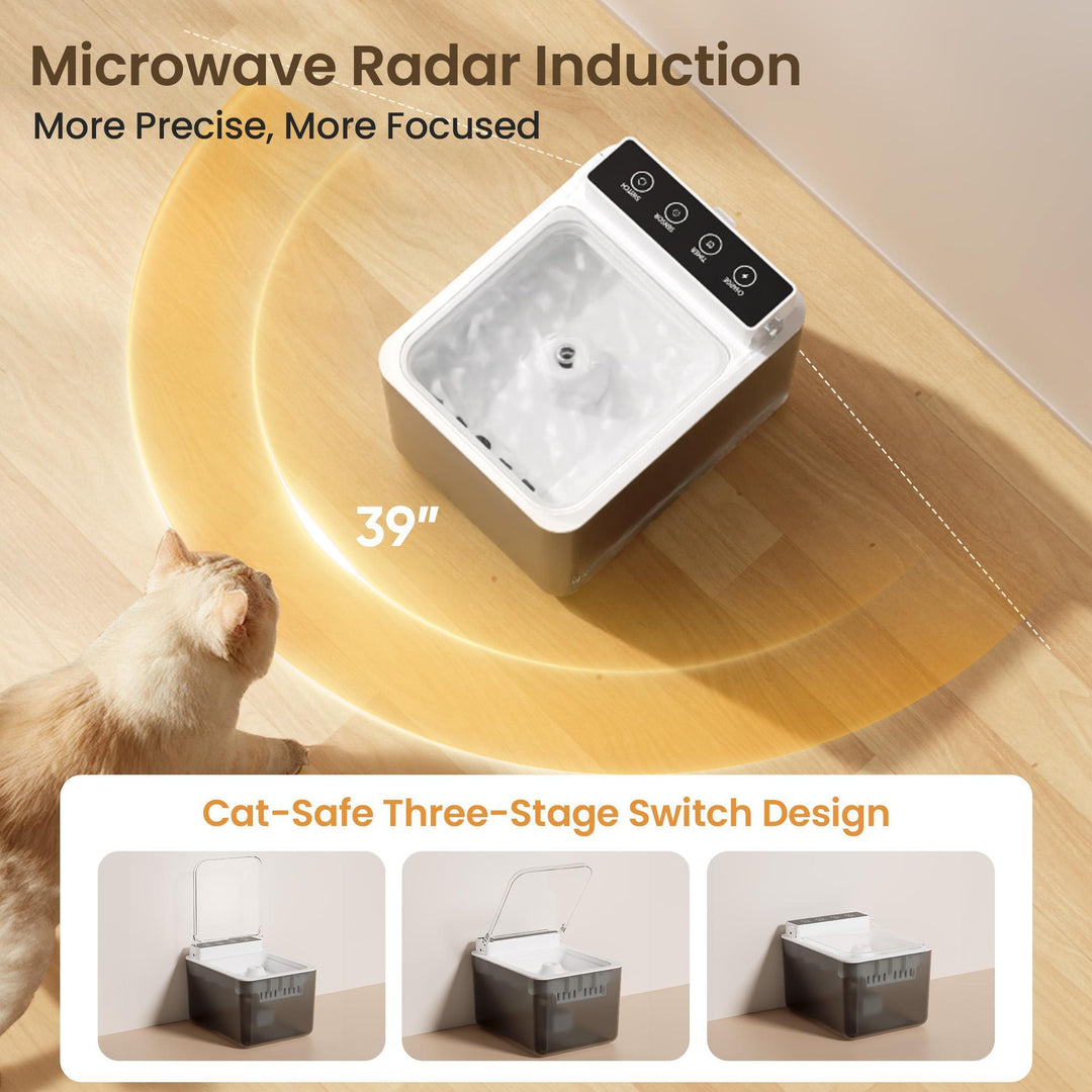 Wireless rechargeable pet water fountain for cats