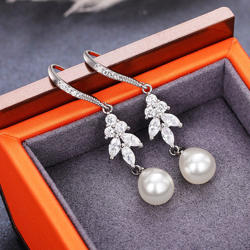 Women Long Pearl Earrings