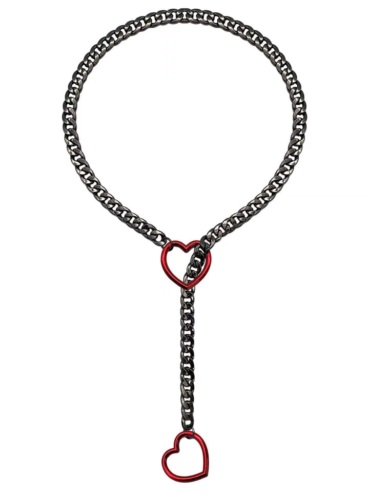 Women adjustable Cuban heart necklace