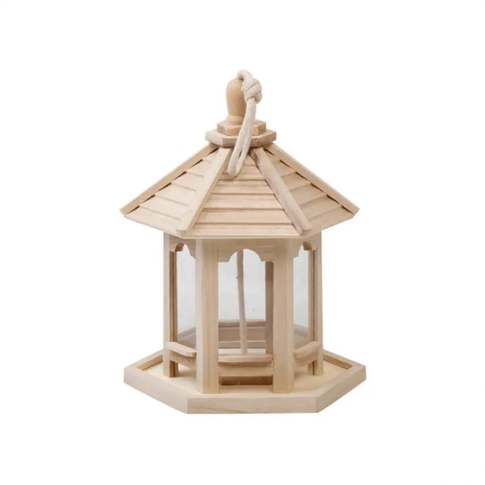 Wooden Birdhouse Food Dispenser