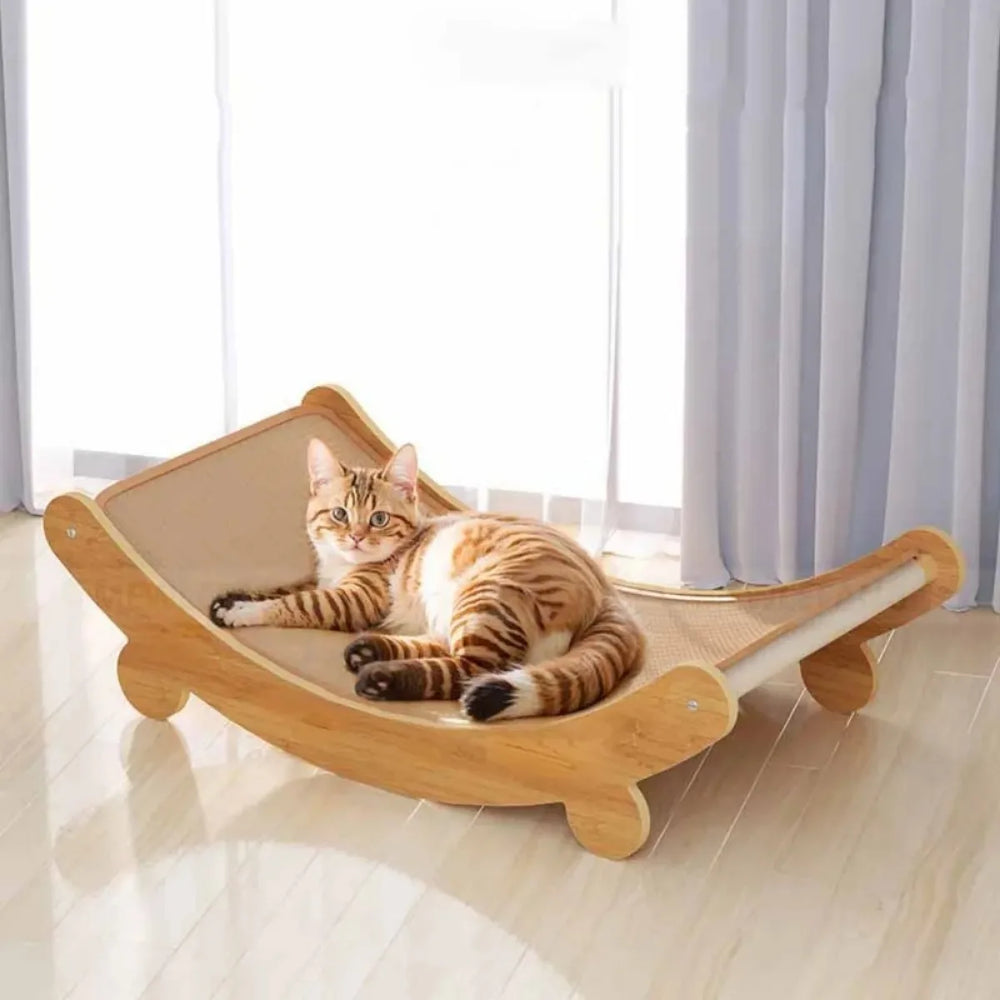 Wooden Cat Scratching Pad and Bed