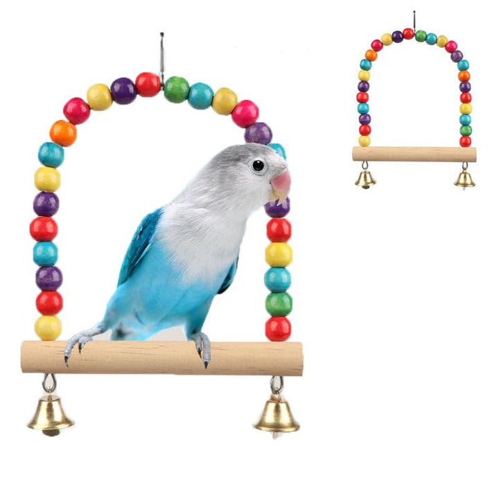 Wooden Parrot Swing Stand Toy