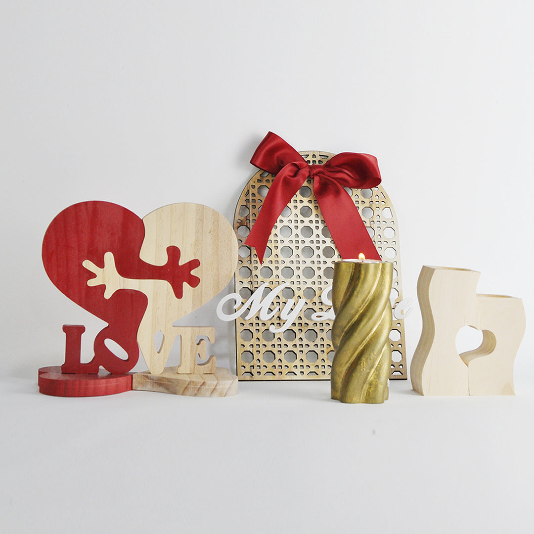 Wooden Valentine’s Day heart ornament