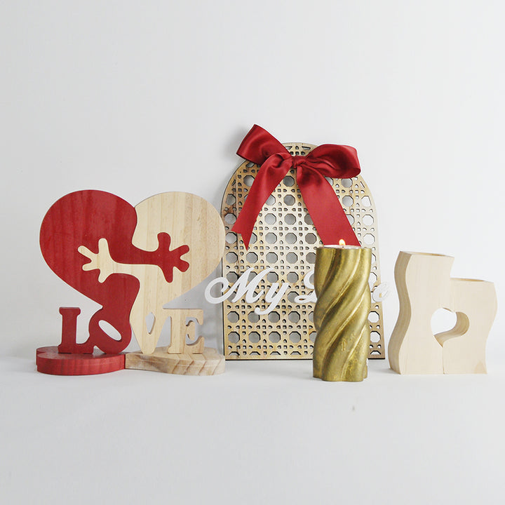 Wooden Valentine’s Day heart ornament