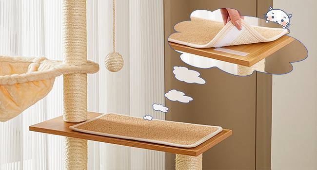 Wooden cat tree scratching board