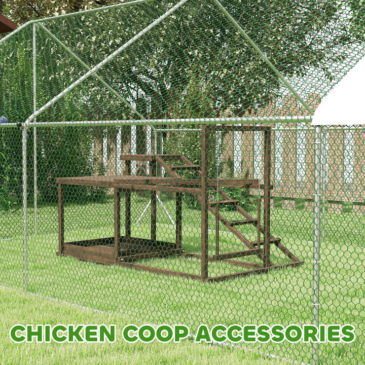 Wooden chicken climbing ladder and perch