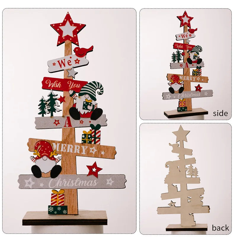 Wooden desktop Christmas decoration