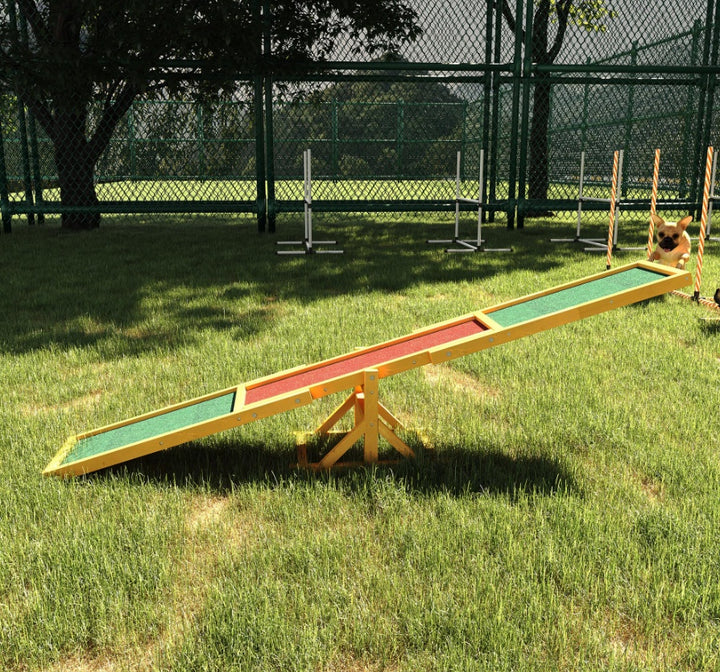 Wooden dog agility seesaw for training