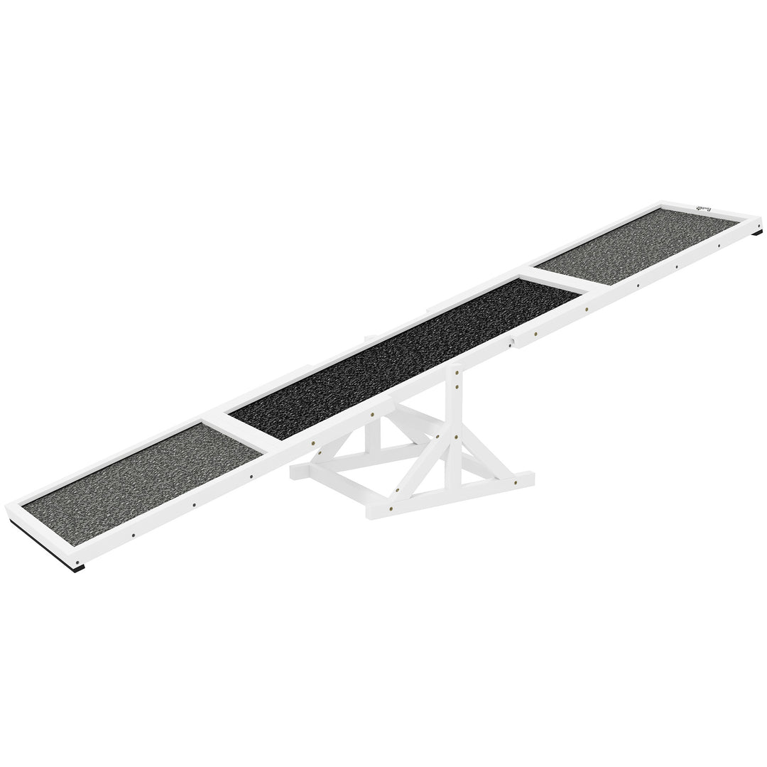Wooden dog agility seesaw white design