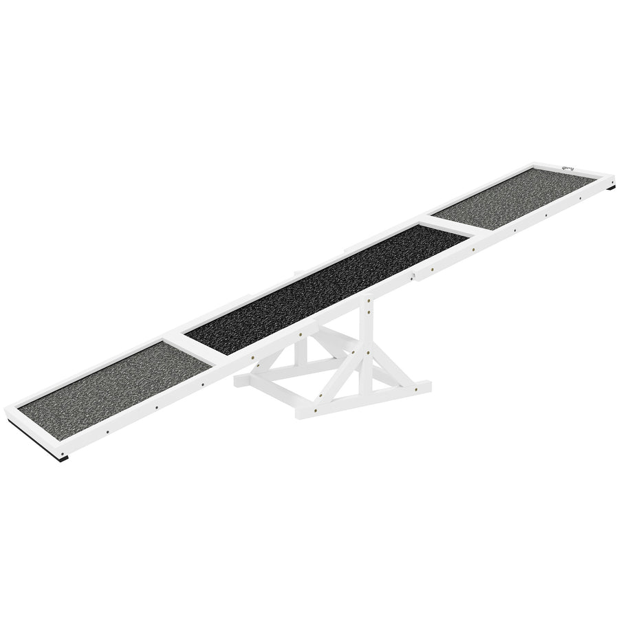 Wooden dog agility seesaw white design