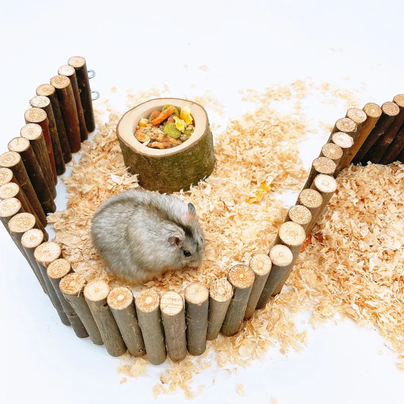 Wooden hamster food bowl