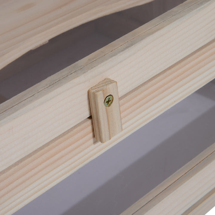 Wooden hamster house with front door