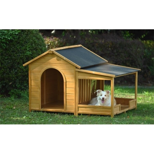 Wooden pet house porch