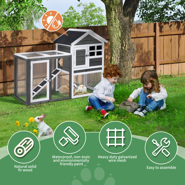 Wooden poultry house with ladder