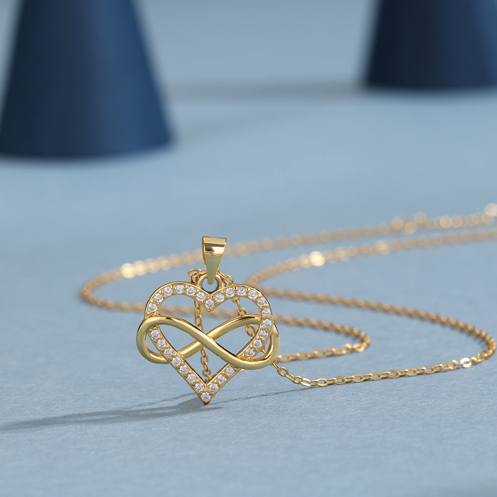 Wrapped love pendant necklace women