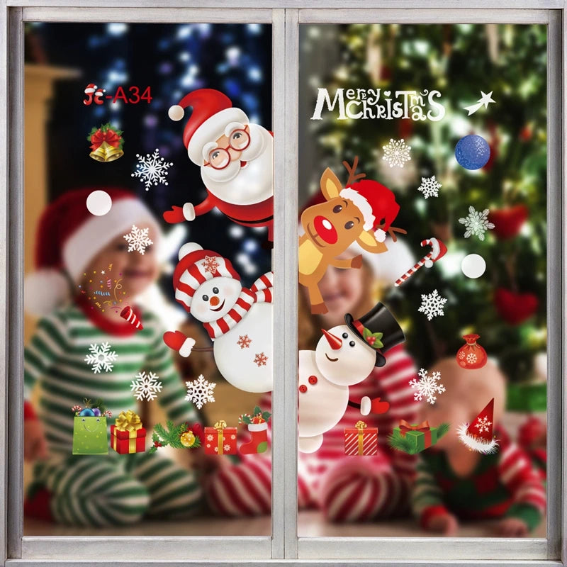 Xmas-themed holiday wall stickers for windows