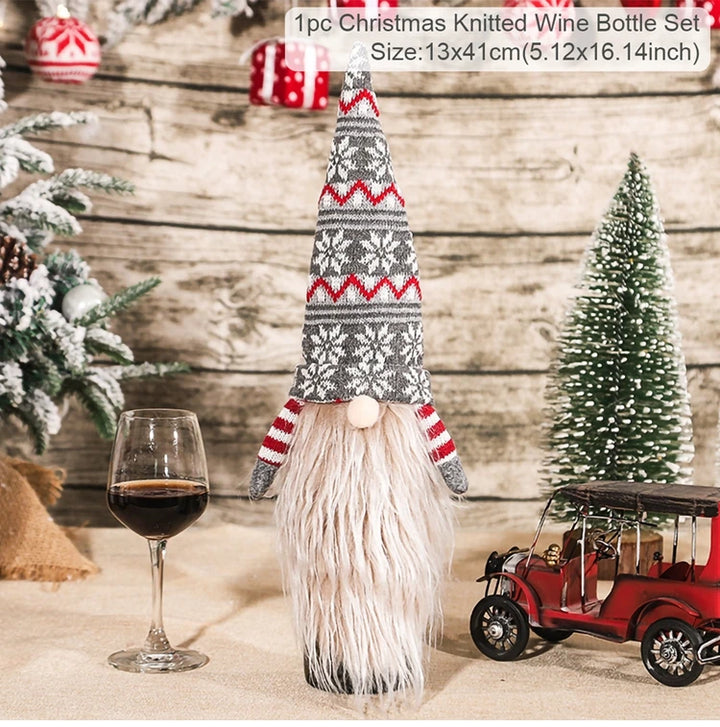 Xmas-themed wine bottle covers