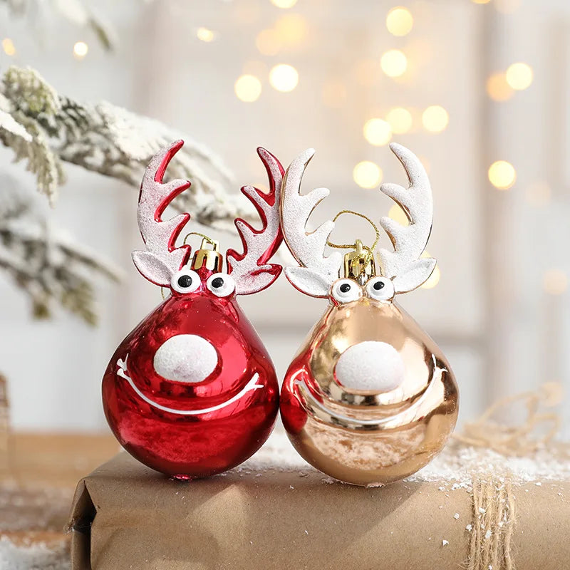 Xmas Tree Ornaments 2pcs Elk Baubles