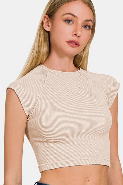 Zenana Round Neck Crop
