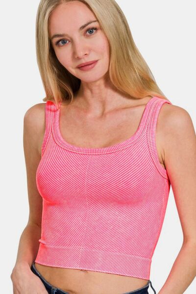 Zenana Washed Ribbed Tank
