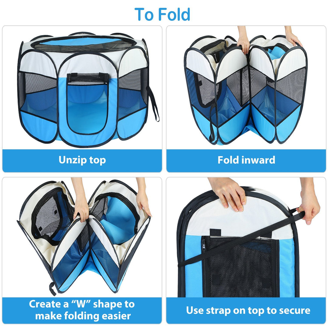 Zipper top bottom pet tent