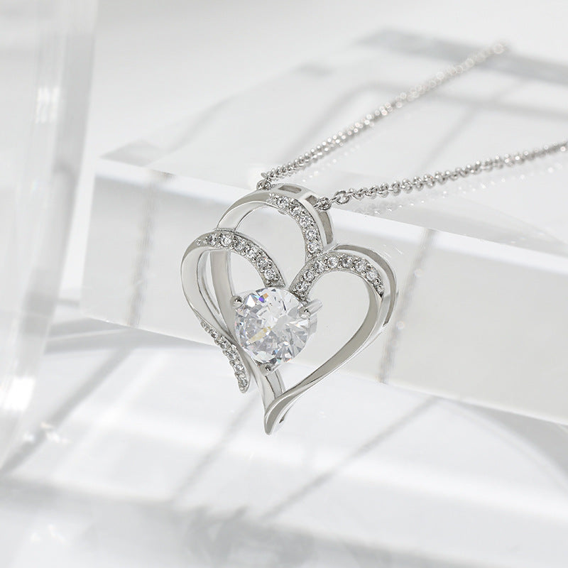 Zircon heart necklace Valentine’s gift