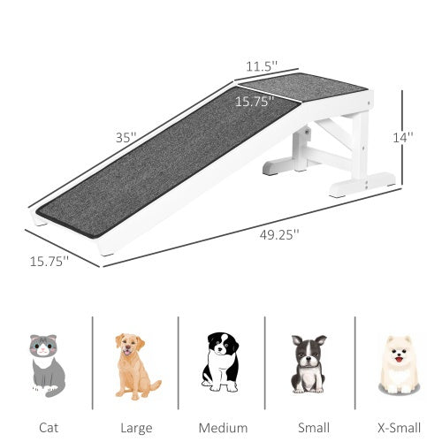 Ramp For Dog Bed, Pet Ramp For Dog With Non-slip Carpet And Top