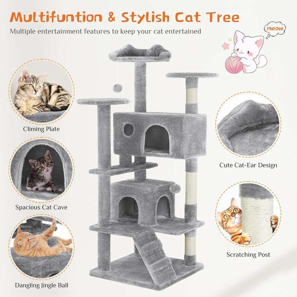 Multifunctional cat tree with various features