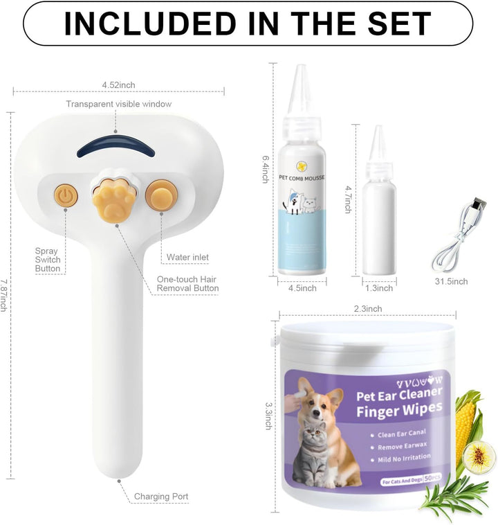 Pet ear cleaning set with spray gun and wipes