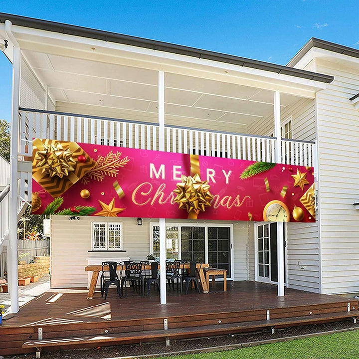 banner with Merry Christmas text