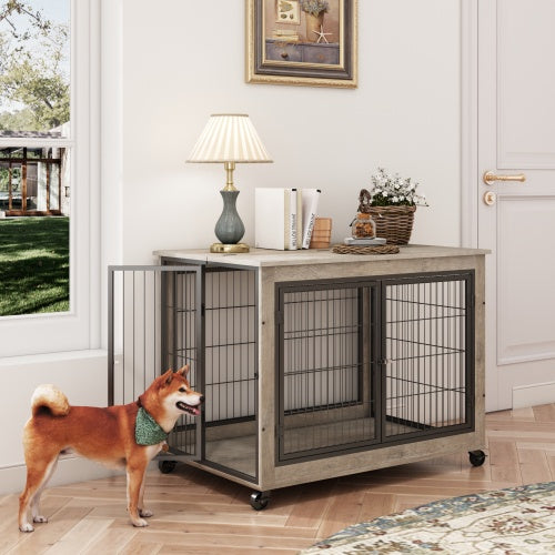 Mobile Dog Crate With Wheels