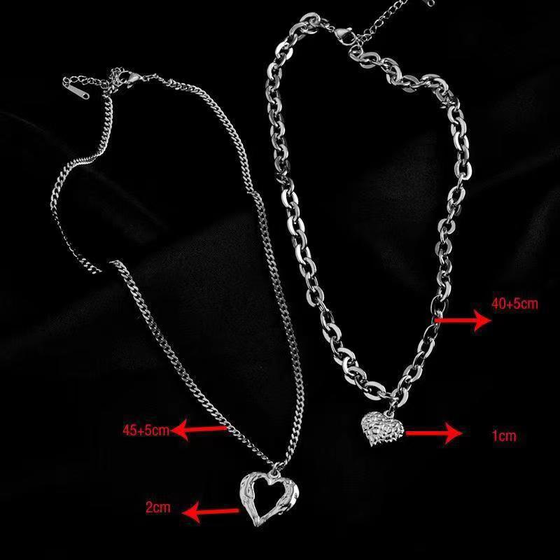 Love heart necklace titanium steel