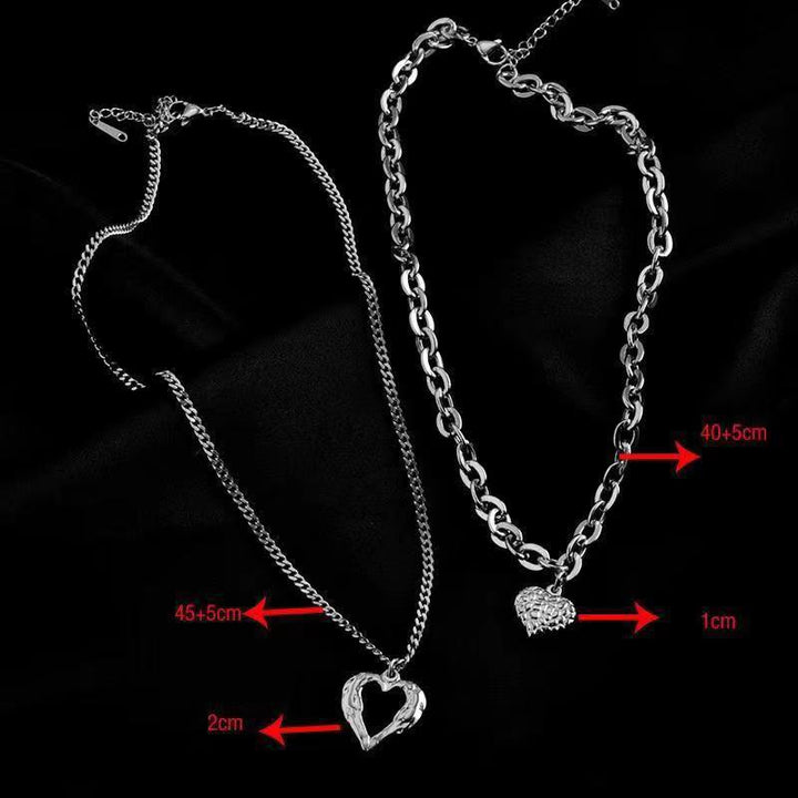 Love heart necklace titanium steel
