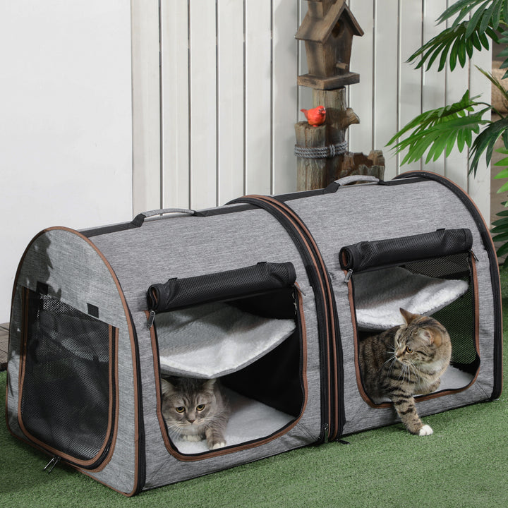 Foldable Cat Carrier With Divider