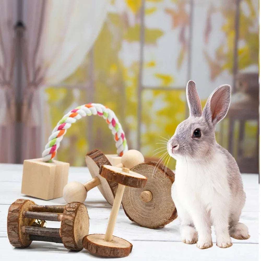 cute Rat and Rabbit Dumbbell Chew
