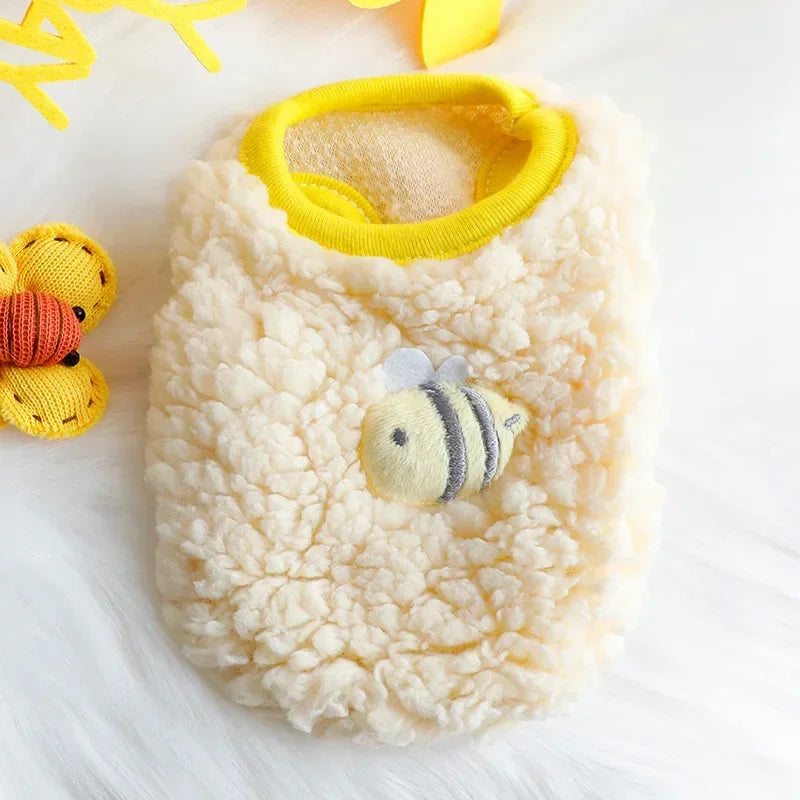 cute Velvet Bunny Sweater for Winter yellow and white color 
