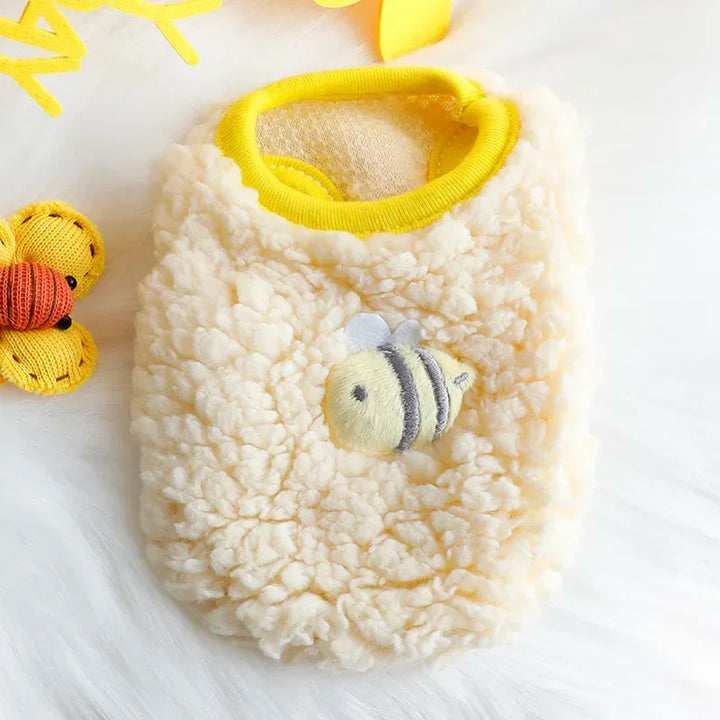 cute Velvet Bunny Sweater for Winter yellow and white color 
