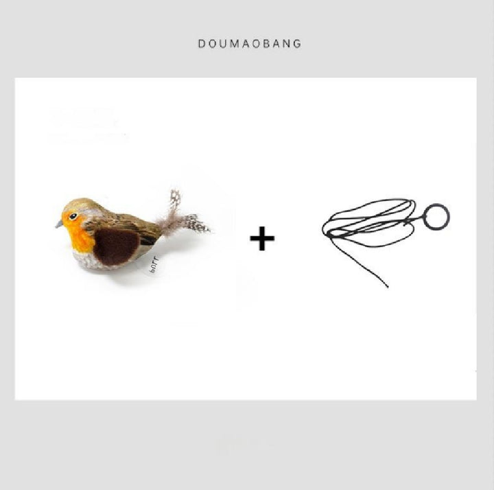 Gray Orange Parrot Cat Teaser Toy