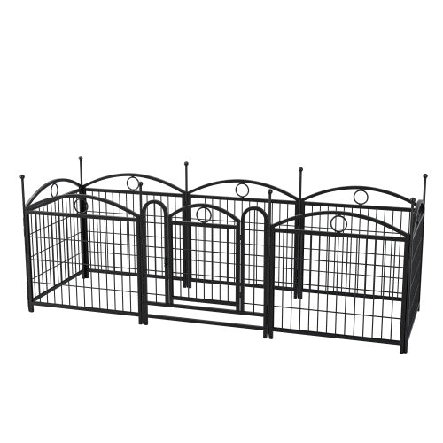 Black metal pet gate