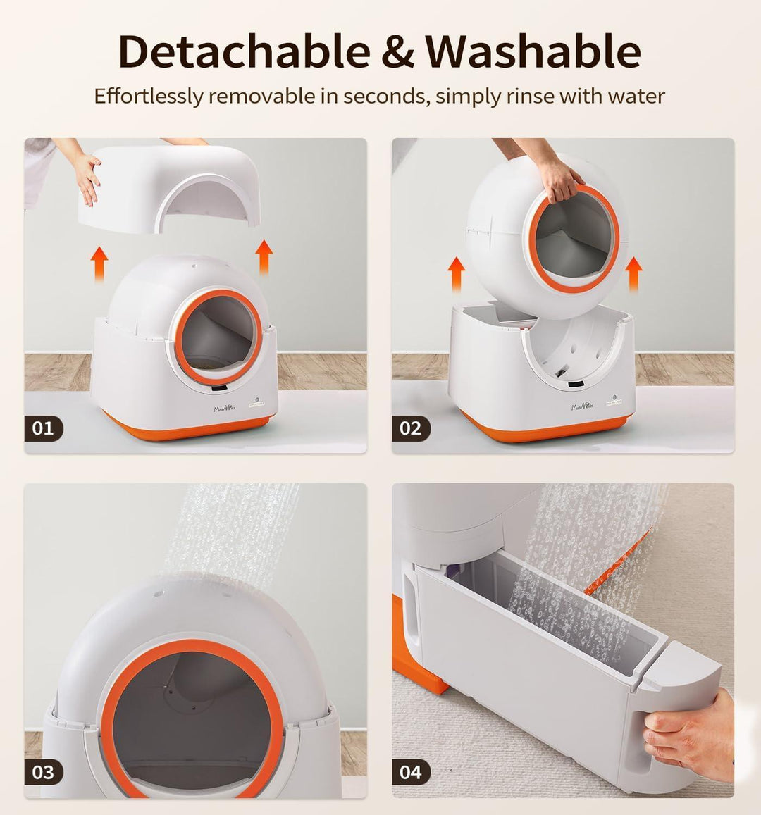Detachable & Washable Cat Litter Box