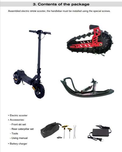 Adult Electric Snow Scooter (2000W/ 40KM Range/ 45KMPH Top Speed) Black - KL15