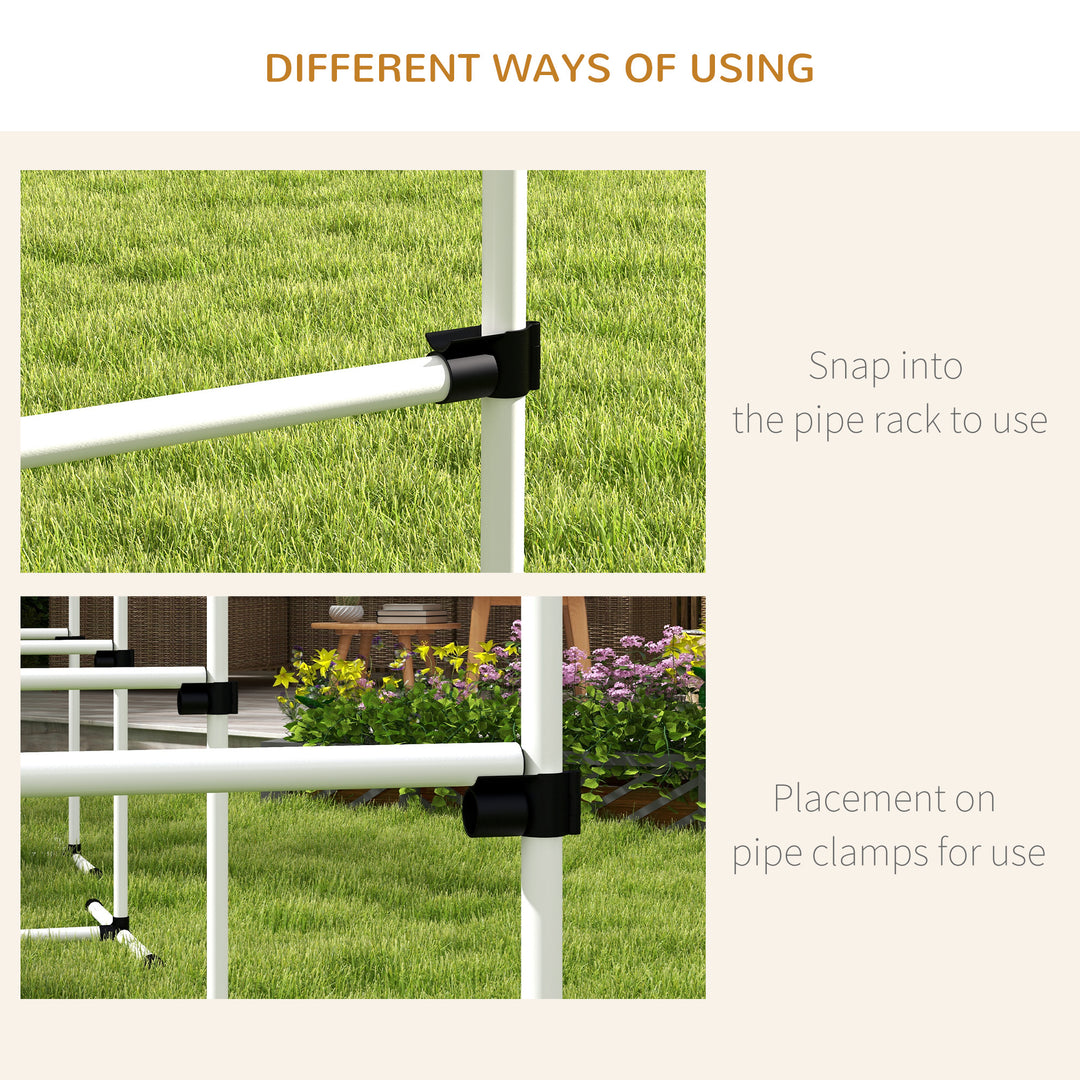 Illustration showing different ways to use a pipe rack