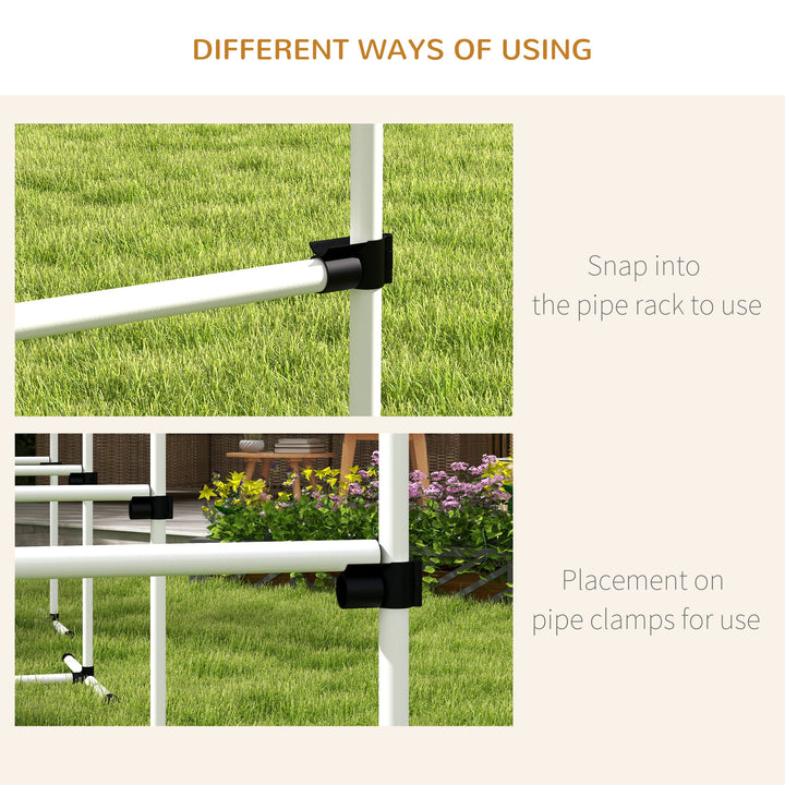 Illustration showing different ways to use a pipe rack