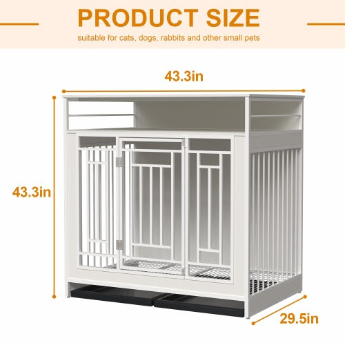 Pet cage with dimensions labeled