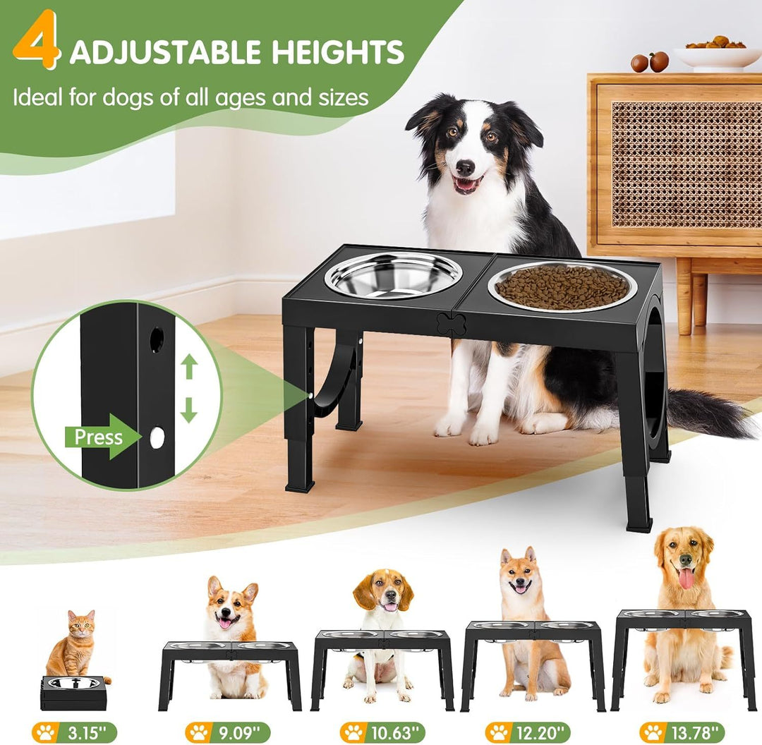 4 Adjustable Black Pet Bowl