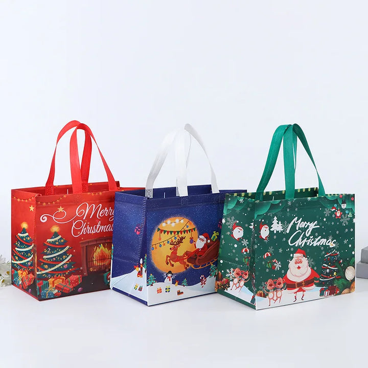 gift bag with Christmas designs