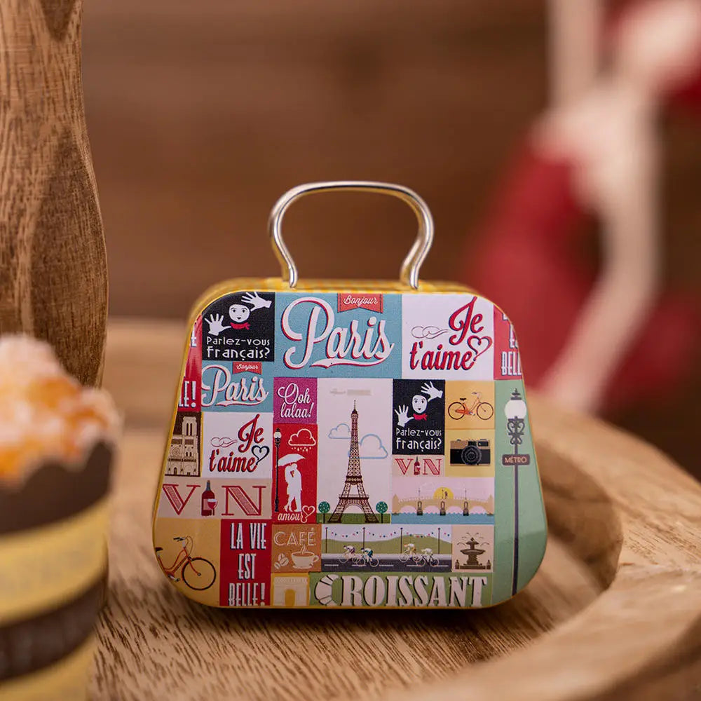 handbag tin jar for decor