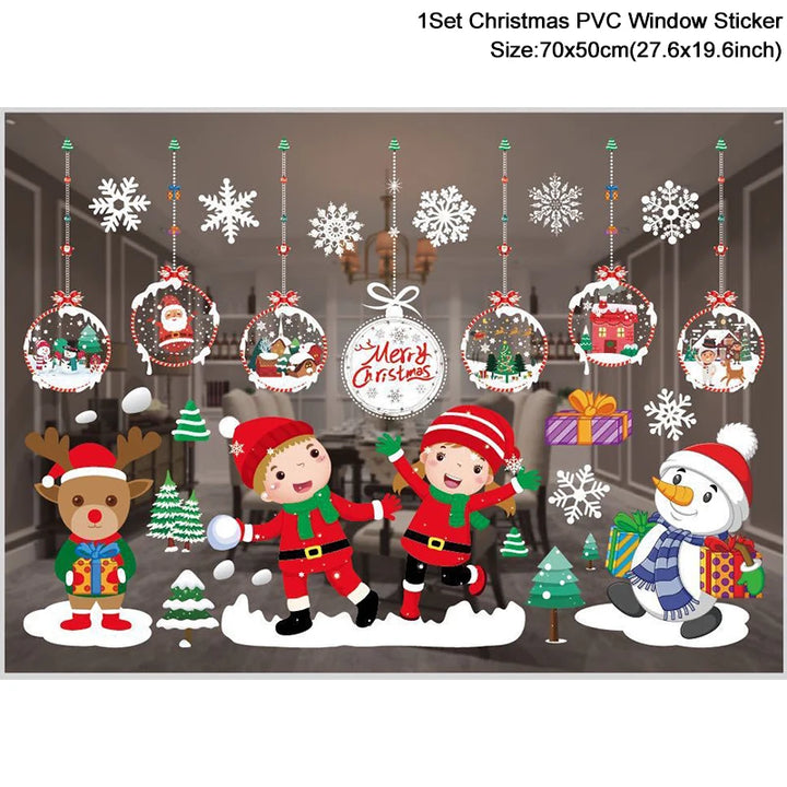 merry christmas santa claus sticker set