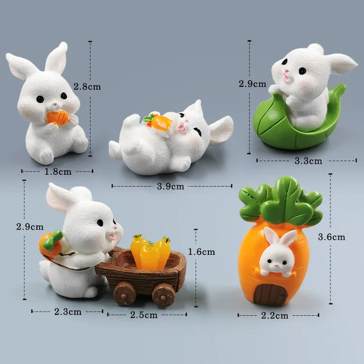 rabbit figurines for fairy garden